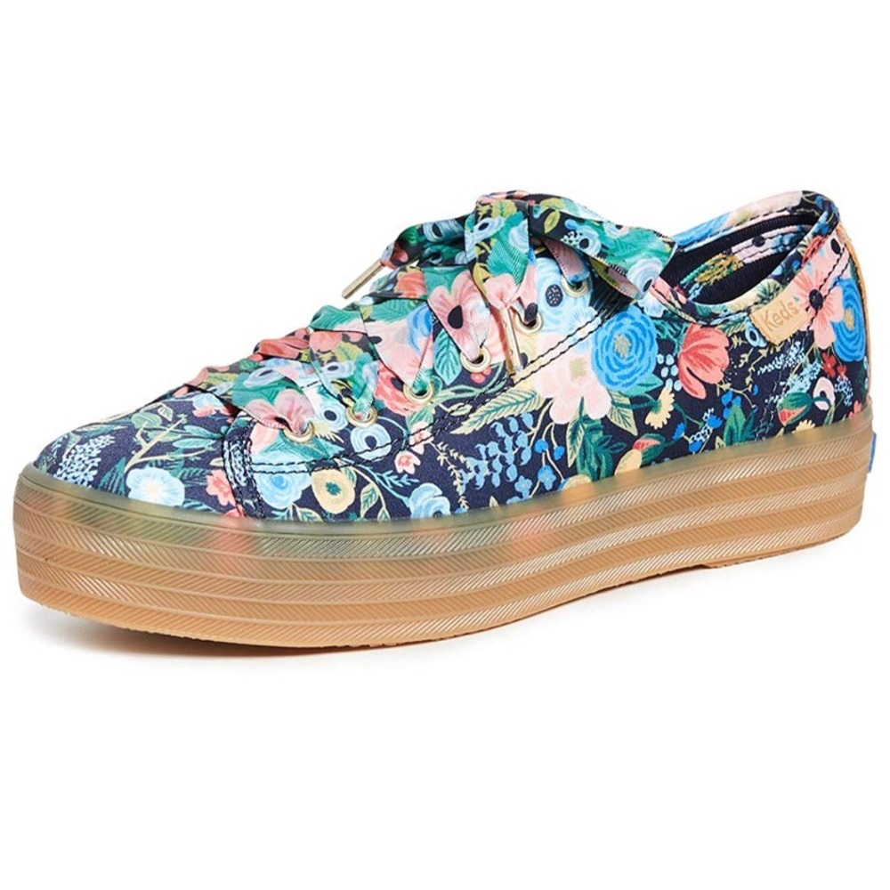 Keds navy garden party triple kicks shoes 9.5